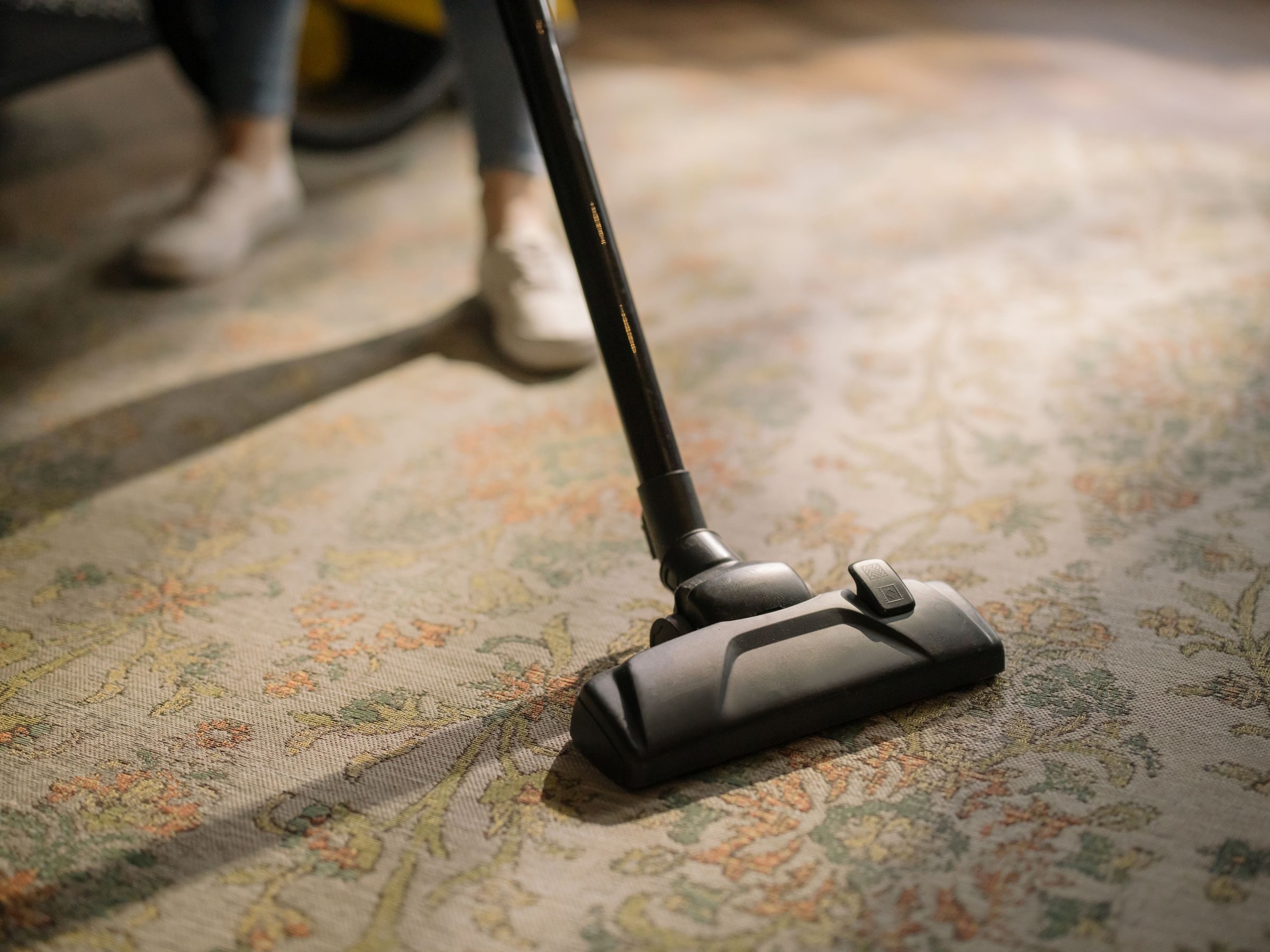 Brosse d’un aspirateur traîneau sur un tapis